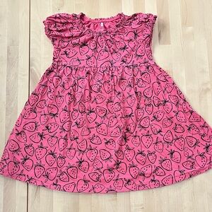 Tea Collection Pink Strawberry Print Dress, size 7